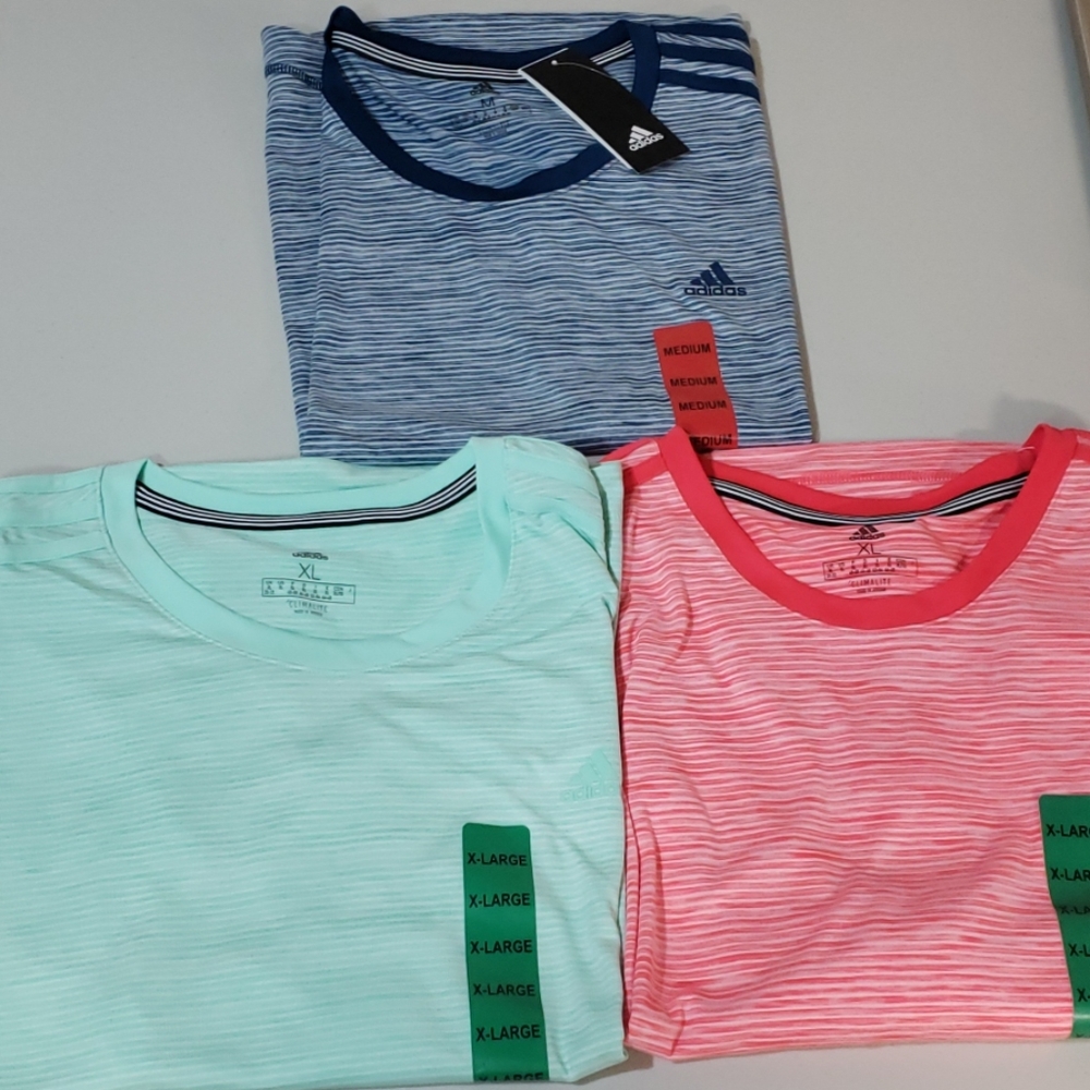 Weekend Sale: Clearance Bundle 3 ADIDAS women's Climalite striped Shirt